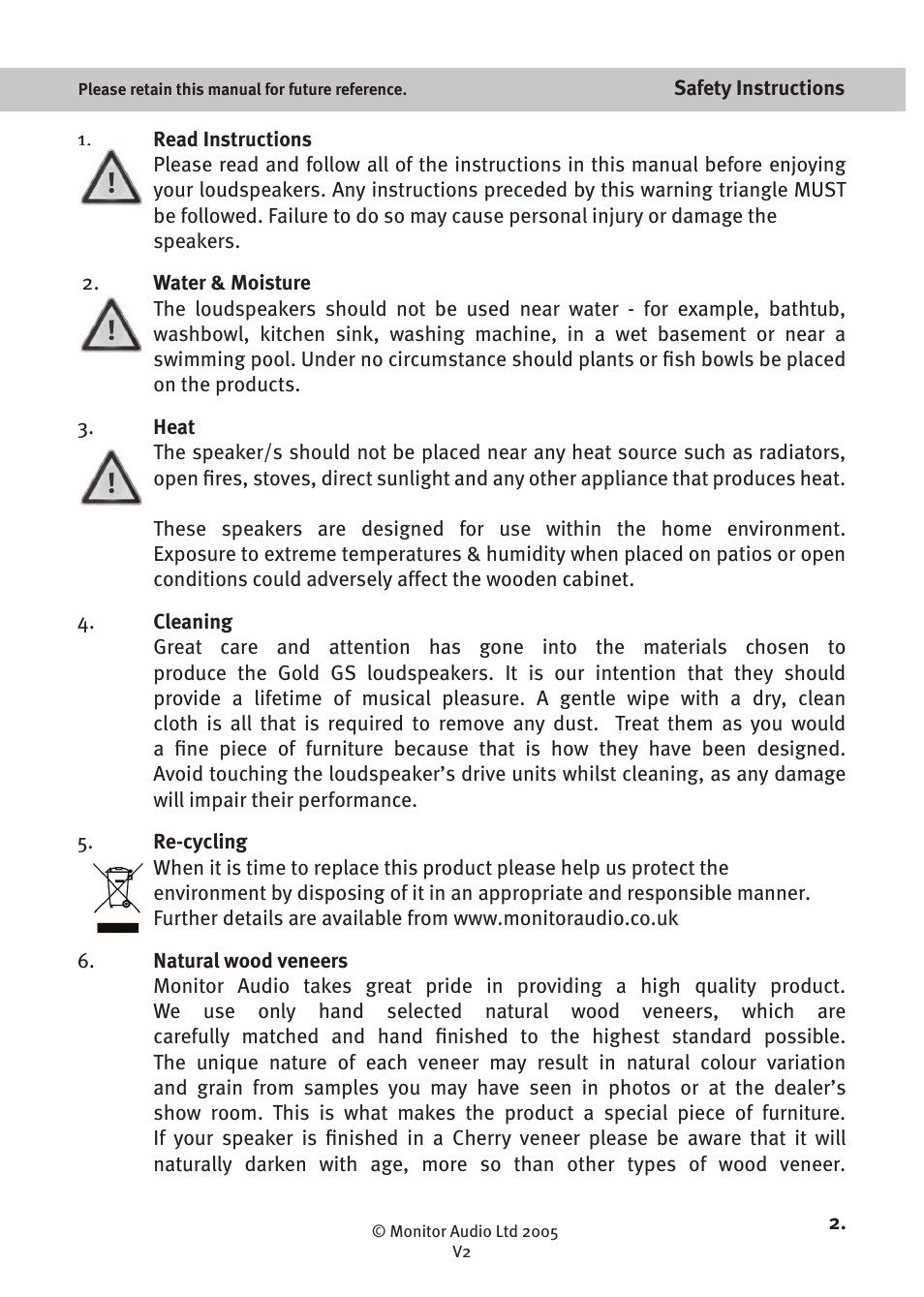 Monitor Audio GOLD SIGNATURE GS FX User Manual | Page 4 / 16