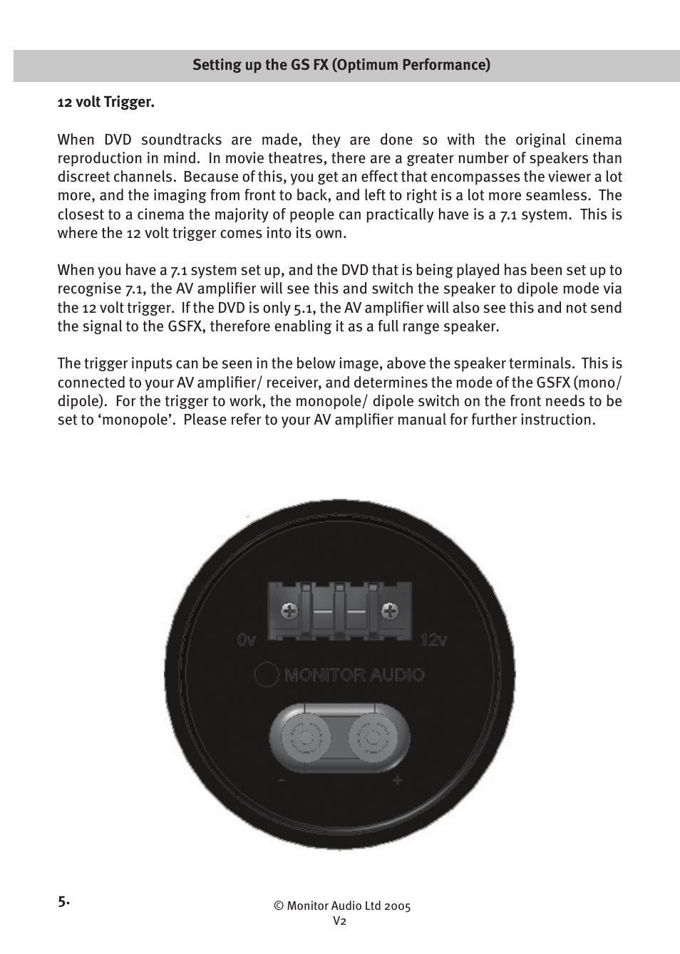 Monitor Audio GOLD SIGNATURE GS FX User Manual | Page 7 / 16