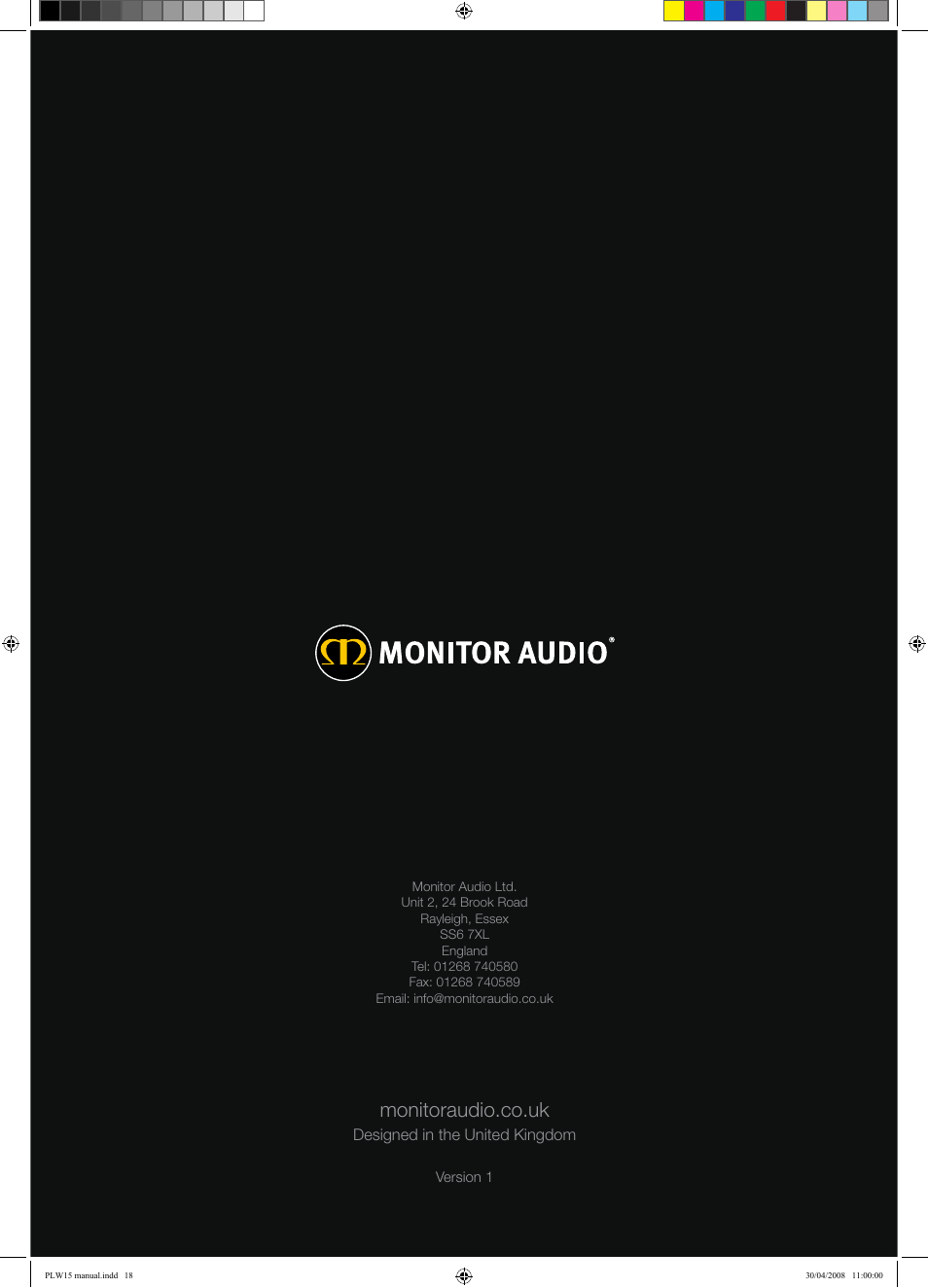 Monitoraudio.co.uk | Monitor Audio PLW-15 User Manual | Page 20 / 20