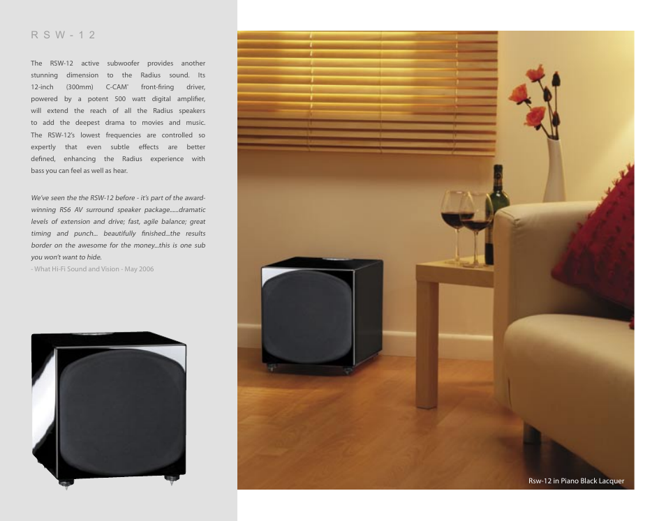 R s w - 1 2 | Monitor Audio Loudspeaker Radius User Manual | Page 16 / 18