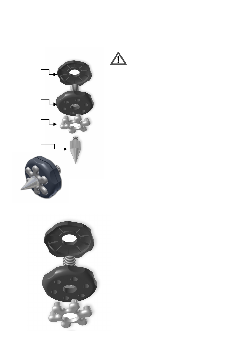 Spiked foot fixing for carpeted floors, Spiked foot fixing for wooden/hard floors | Monitor Audio RS W12 User Manual | Page 6 / 15