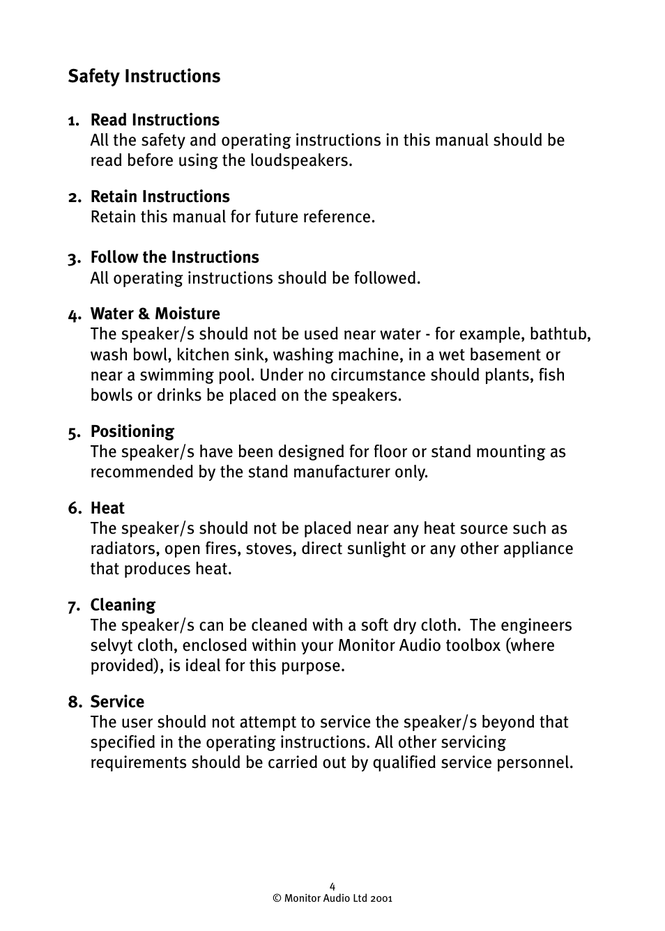 Monitor Audio GR10 User Manual | Page 4 / 18