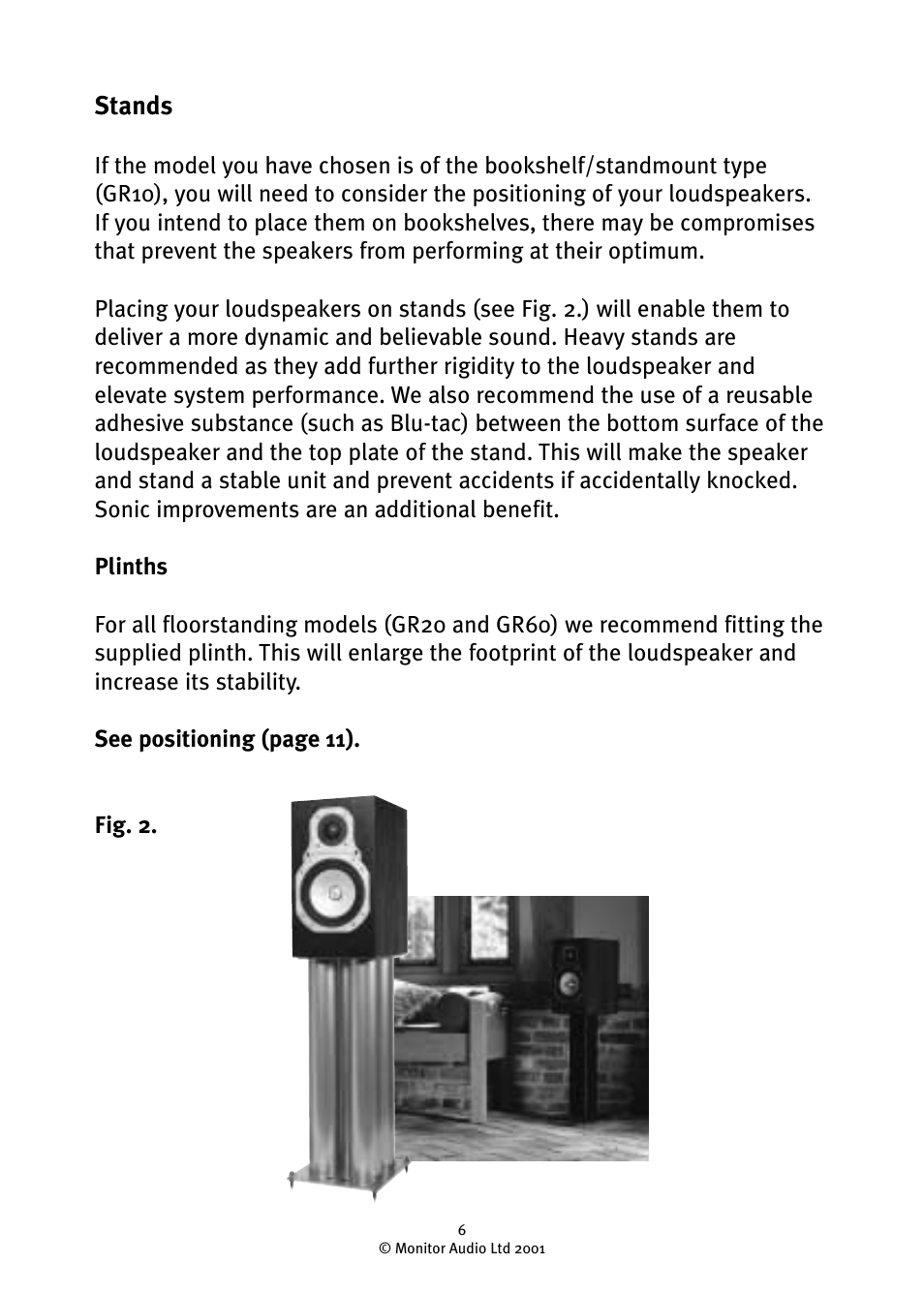 Stands | Monitor Audio GR10 User Manual | Page 6 / 18
