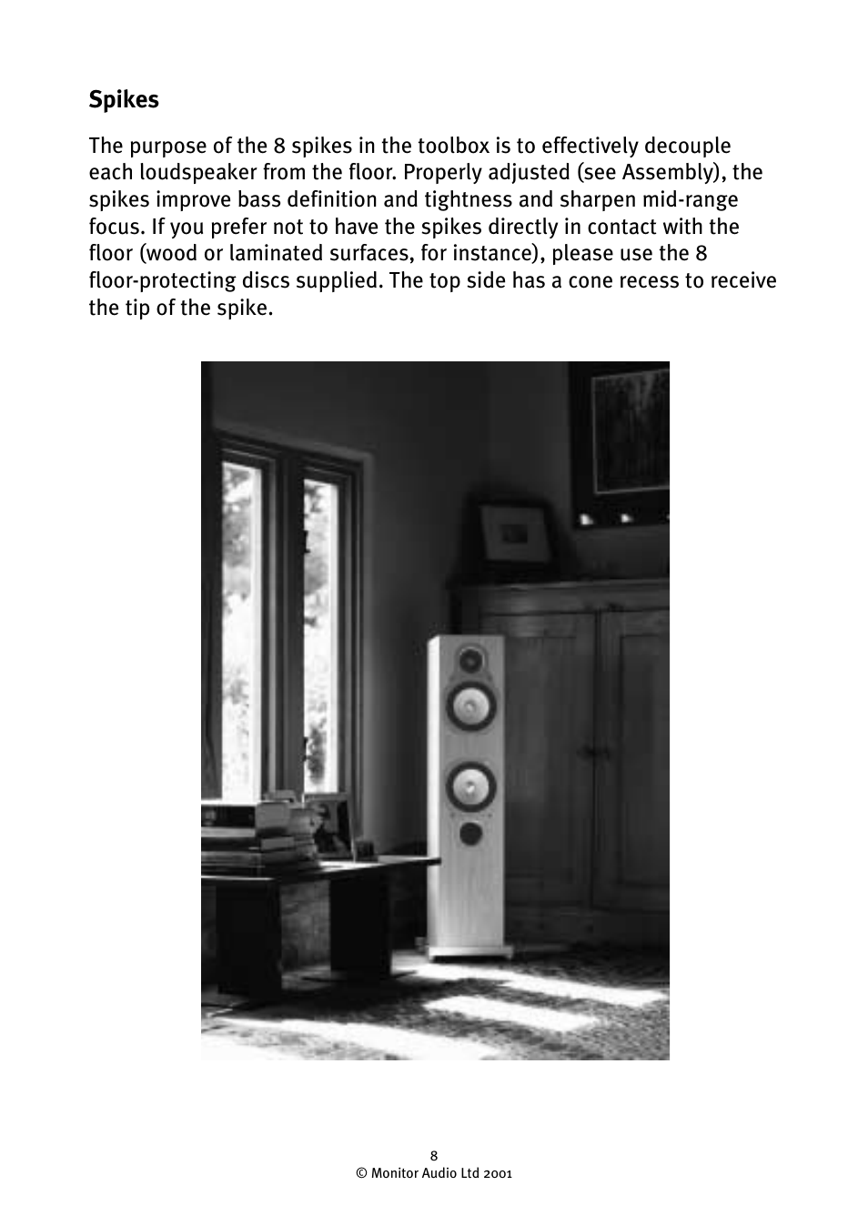 Spikes | Monitor Audio GR10 User Manual | Page 8 / 18