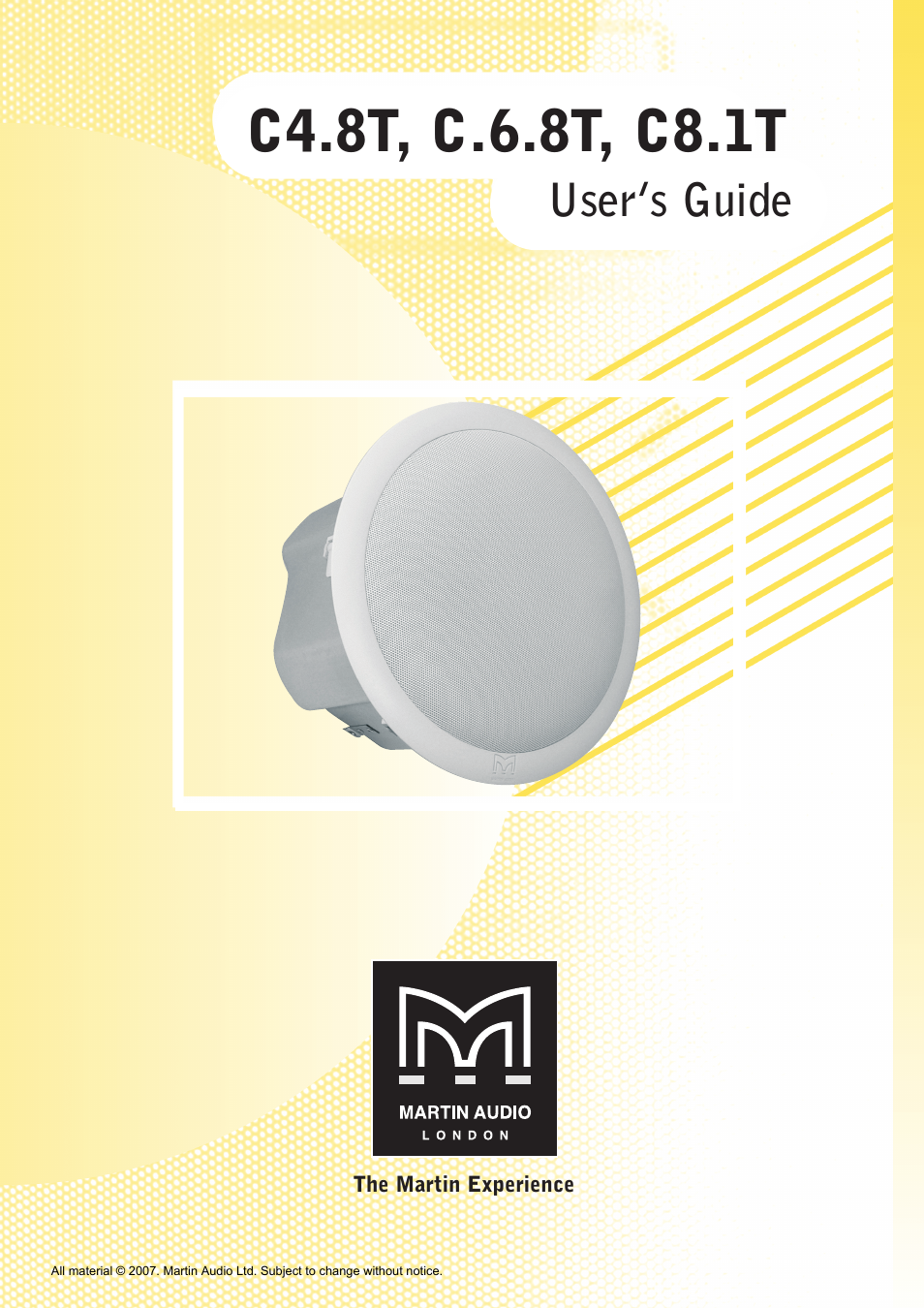 Martin Audio C8.1T User Manual | 10 pages
