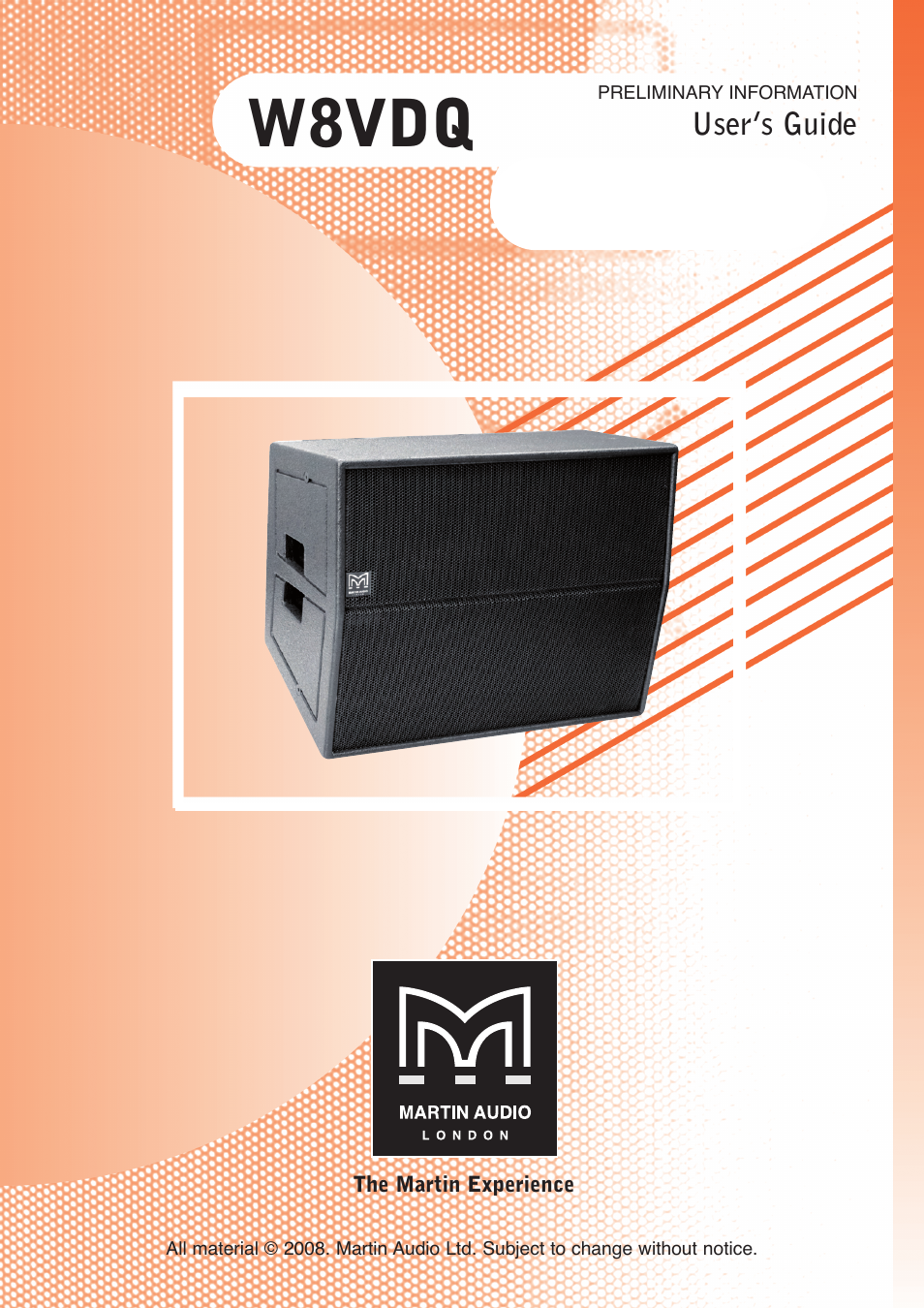 Martin Audio W8VDQ User Manual | 12 pages
