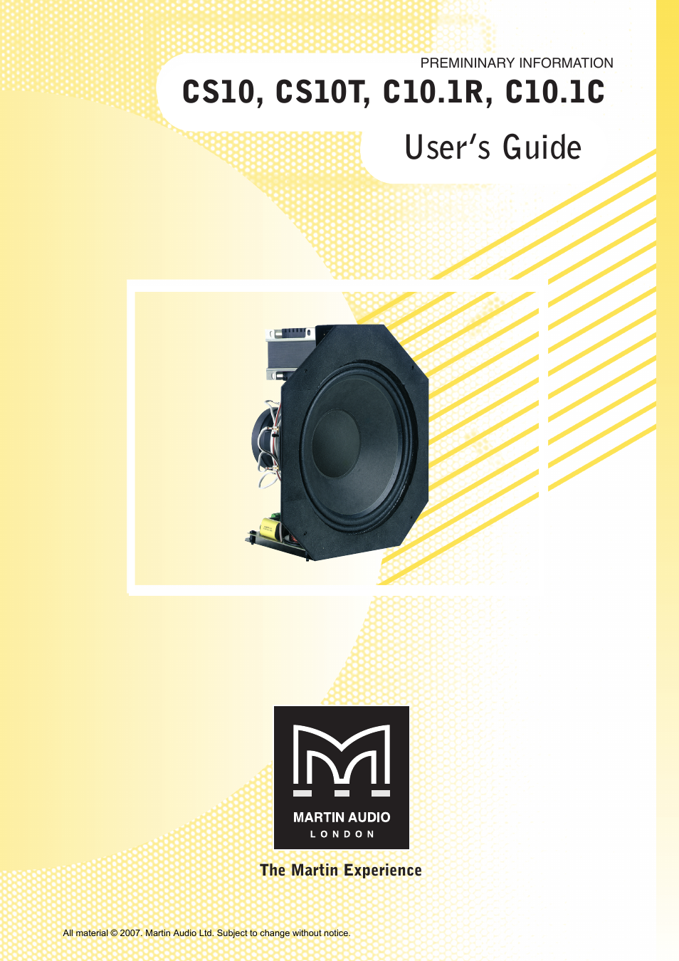Martin Audio CS10 User Manual | 13 pages