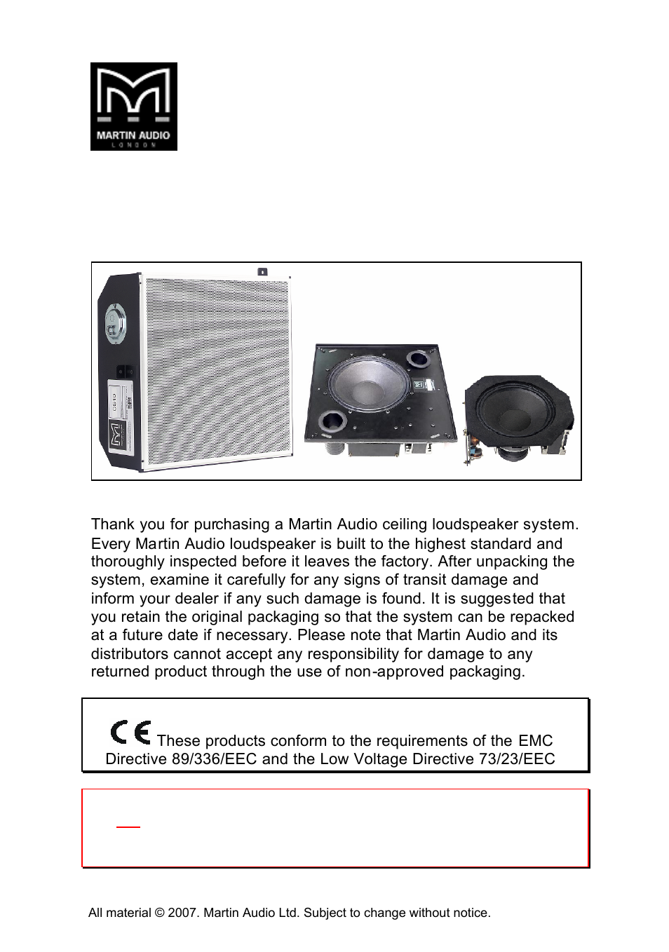 Preliminary user guide | Martin Audio CS10 User Manual | Page 2 / 13