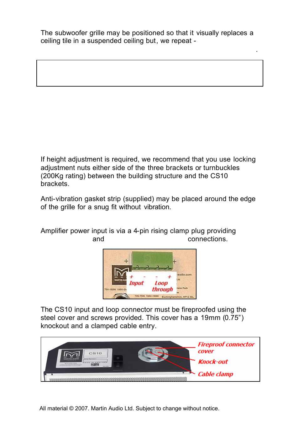 Connections | Martin Audio CS10 User Manual | Page 7 / 13