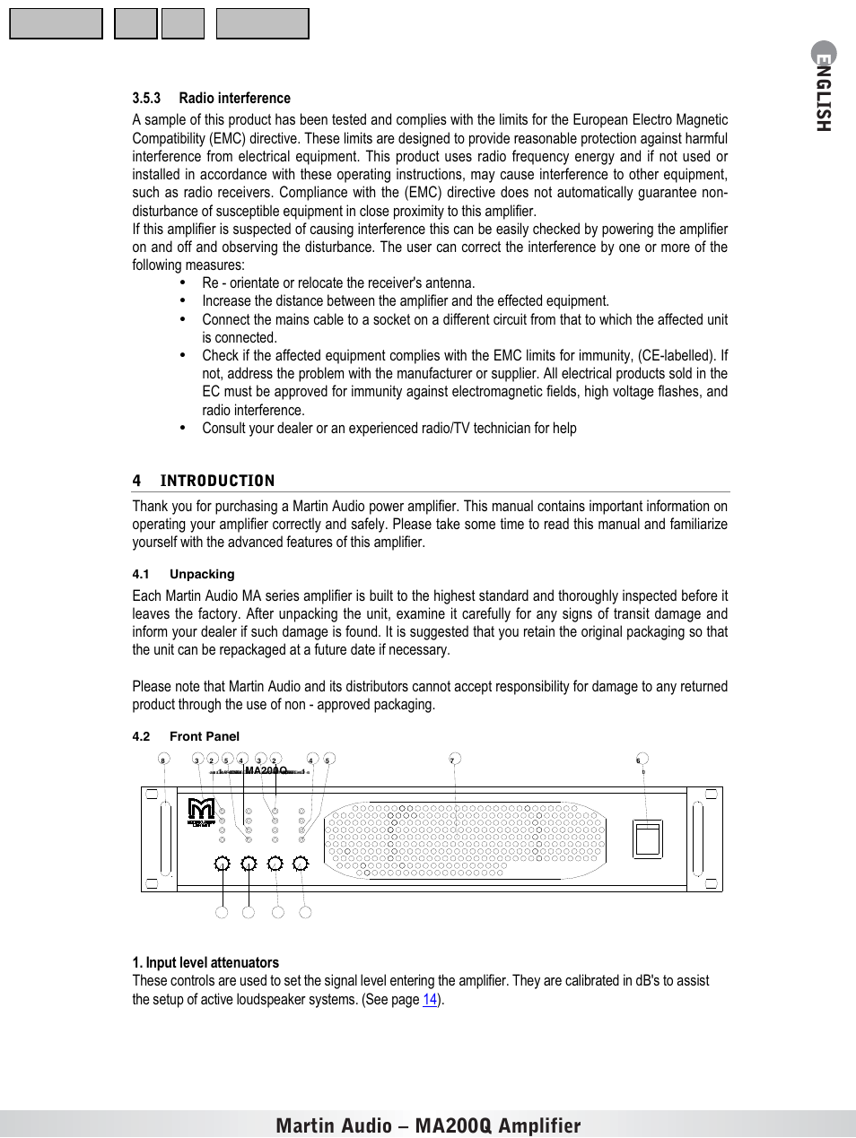 Martin Audio MA200Q User Manual | Page 4 / 21