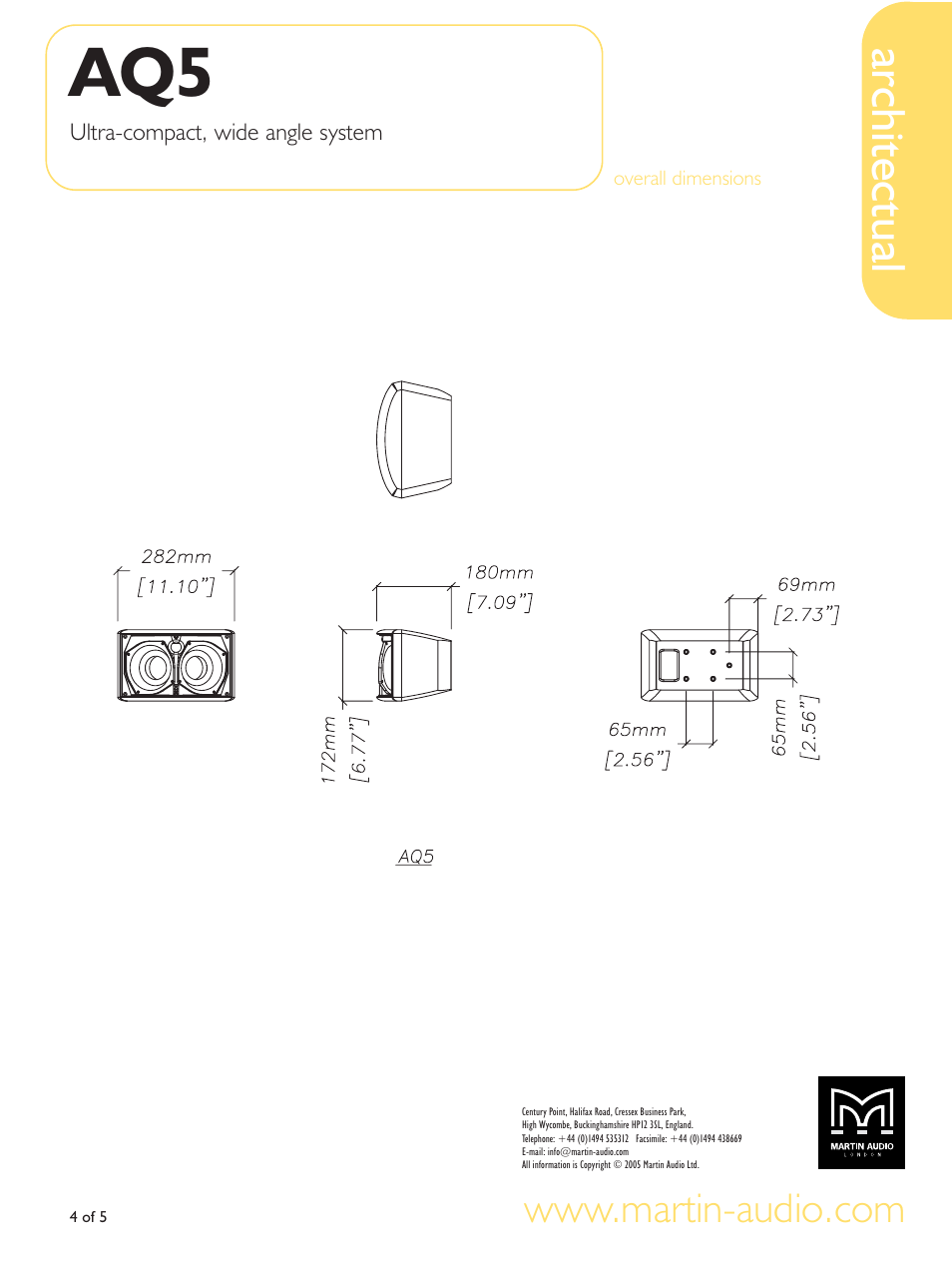 Architectual | Martin Audio AQ5 User Manual | Page 4 / 5