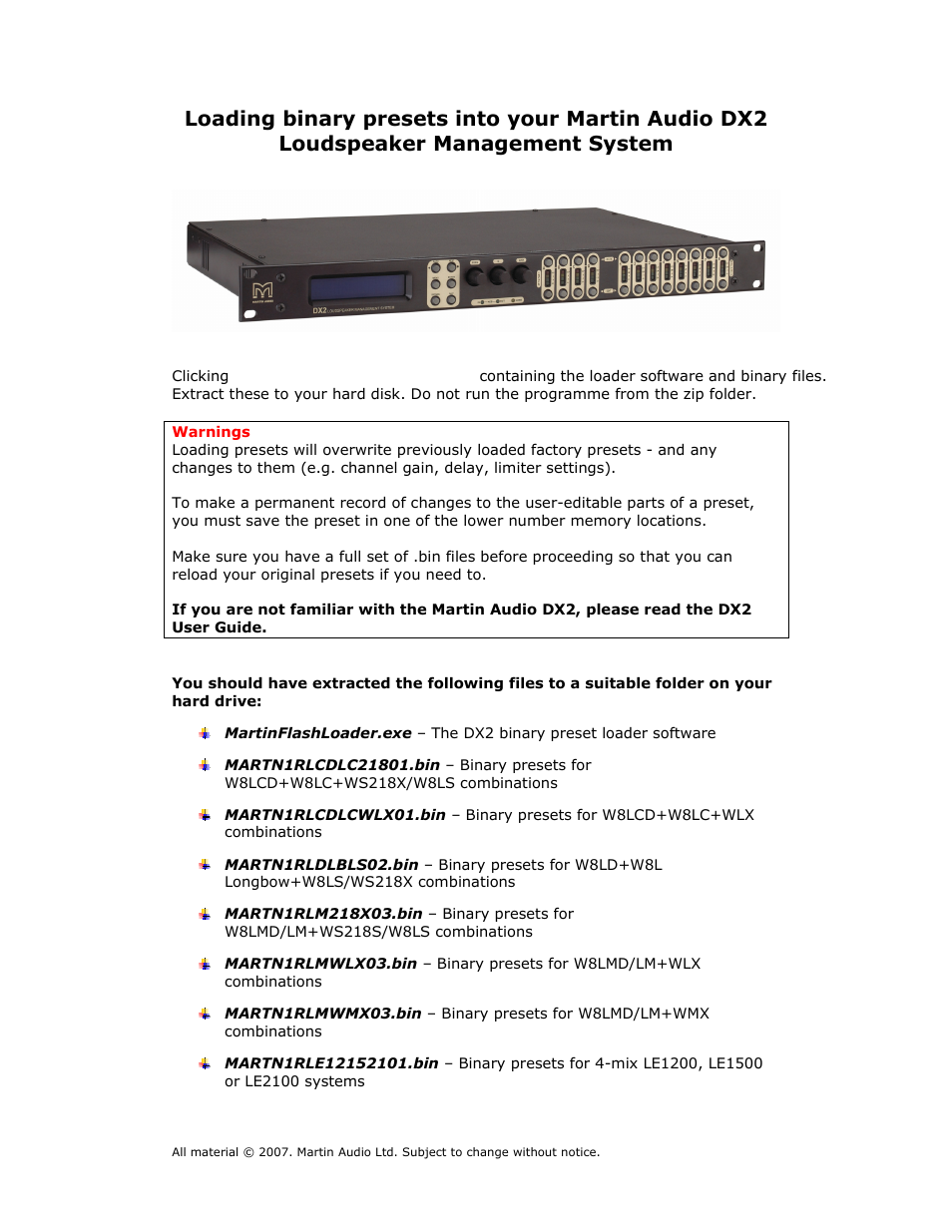 Martin Audio DX2 User Manual | 116 pages