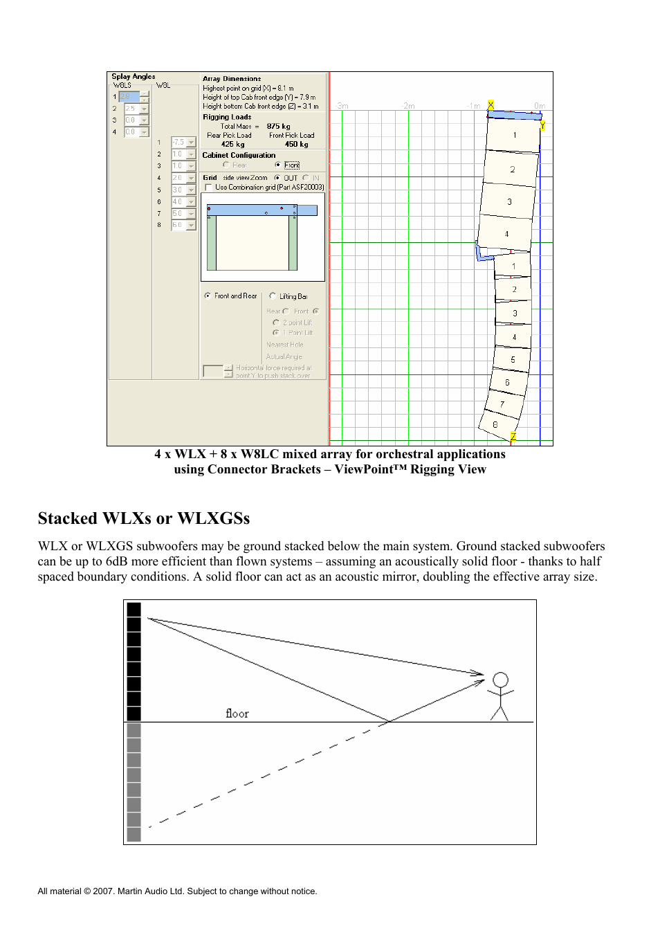 Stacked wlxs or wlxgss | Martin Audio WLX User Manual | Page 10 / 33