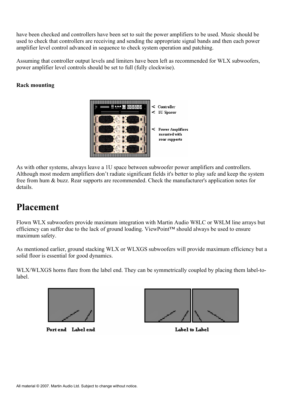 Placement | Martin Audio WLX User Manual | Page 14 / 33