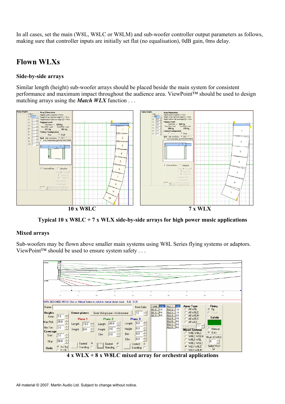 Flown wlxs | Martin Audio WLX User Manual | Page 9 / 33