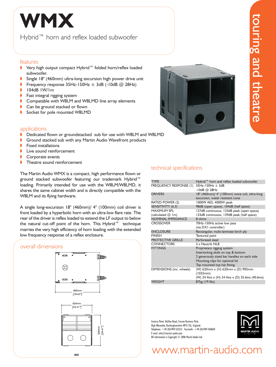 Martin Audio WMX User Manual | 1 page