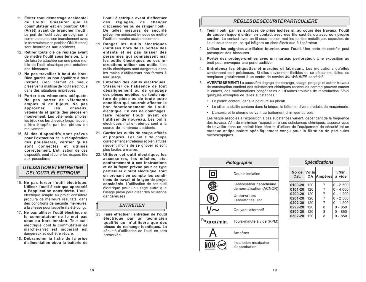 Milwaukee 0300-20 User Manual | Page 10 / 25