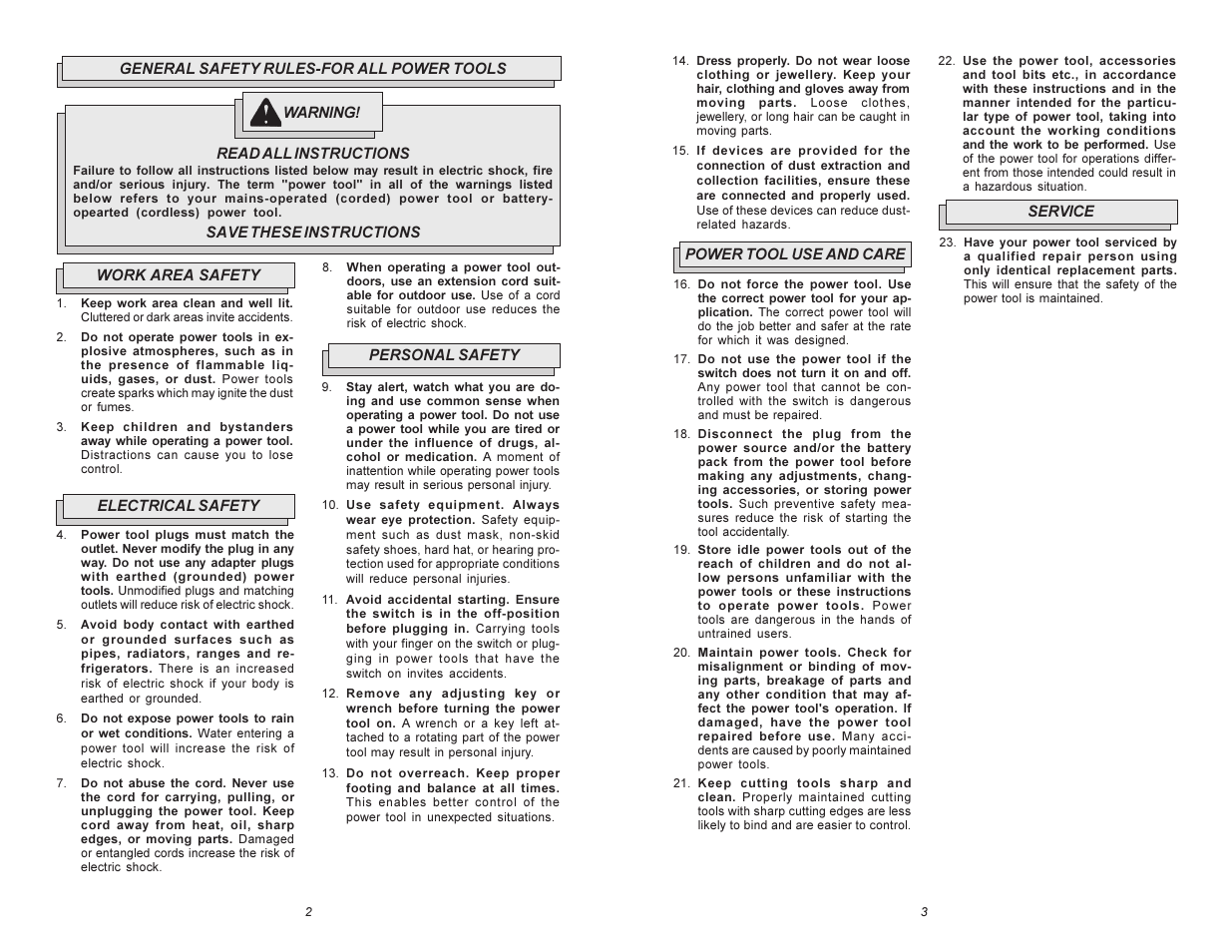 Milwaukee 0300-20 User Manual | Page 2 / 25