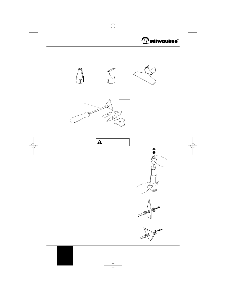 Caution, Heat gun model 2000d accessories | Milwaukee 2000D User Manual | Page 8 / 32