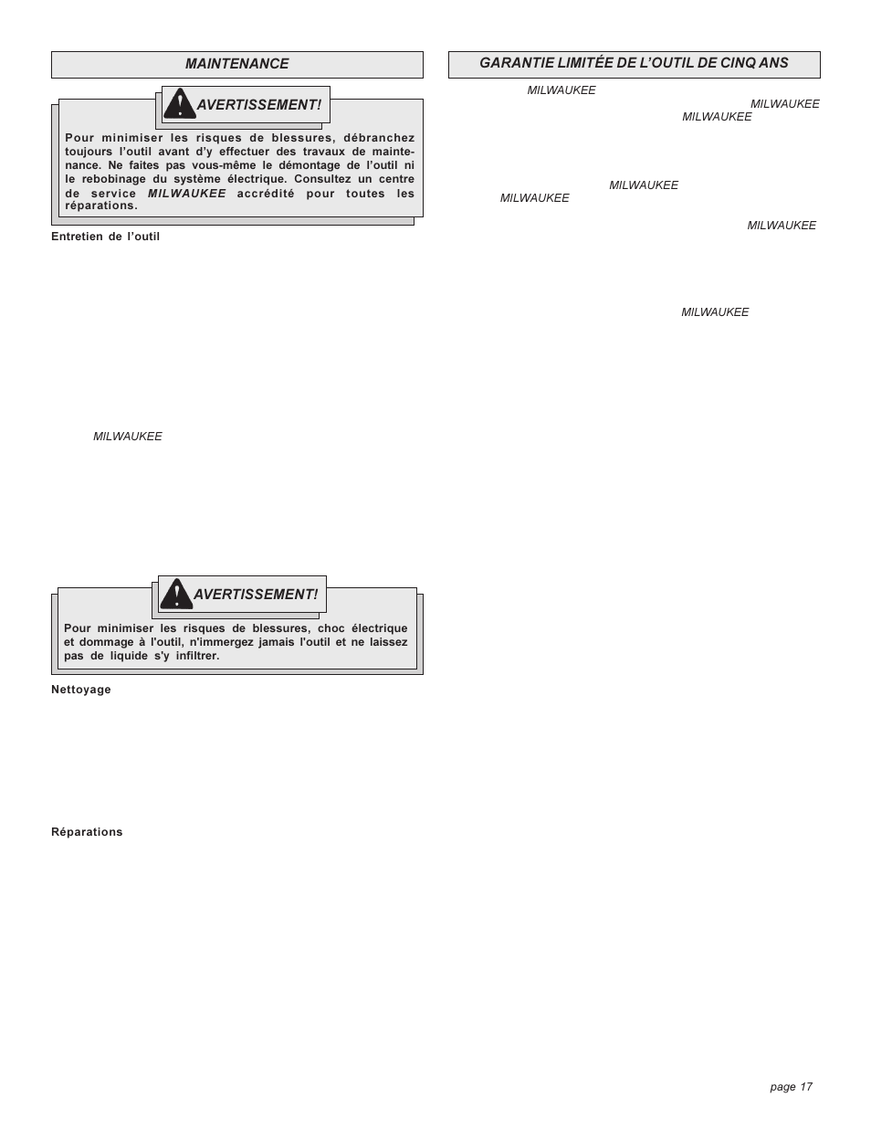 Milwaukee 5374-1 User Manual | Page 17 / 28