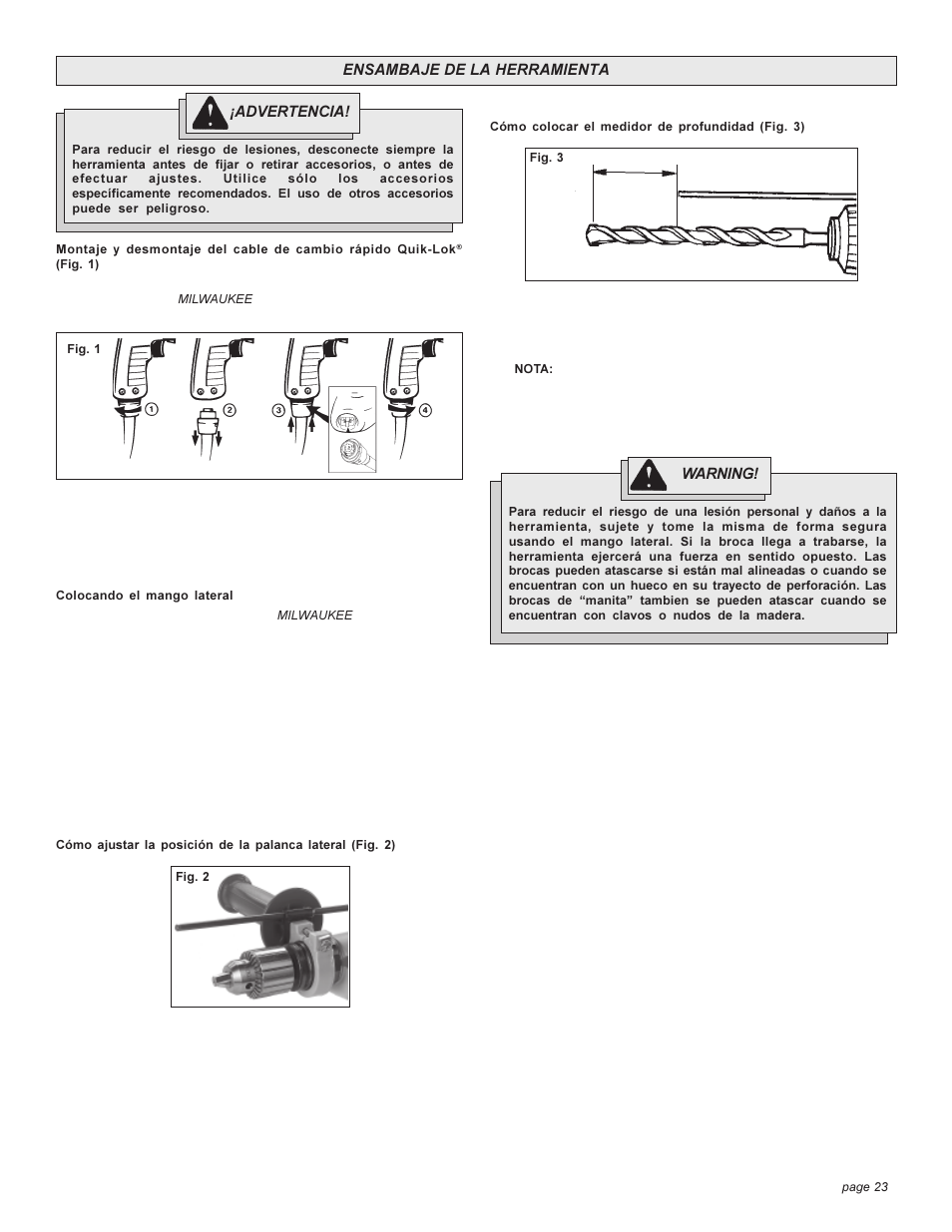 Milwaukee 5374-1 User Manual | Page 23 / 28