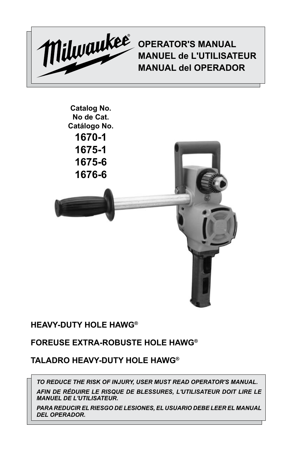 Milwaukee 1676-6 User Manual | 19 pages