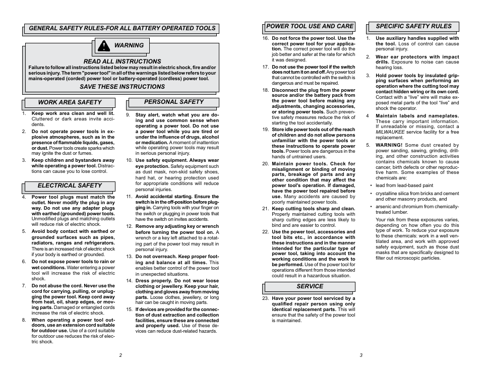 Milwaukee 1676-6 User Manual | Page 2 / 19