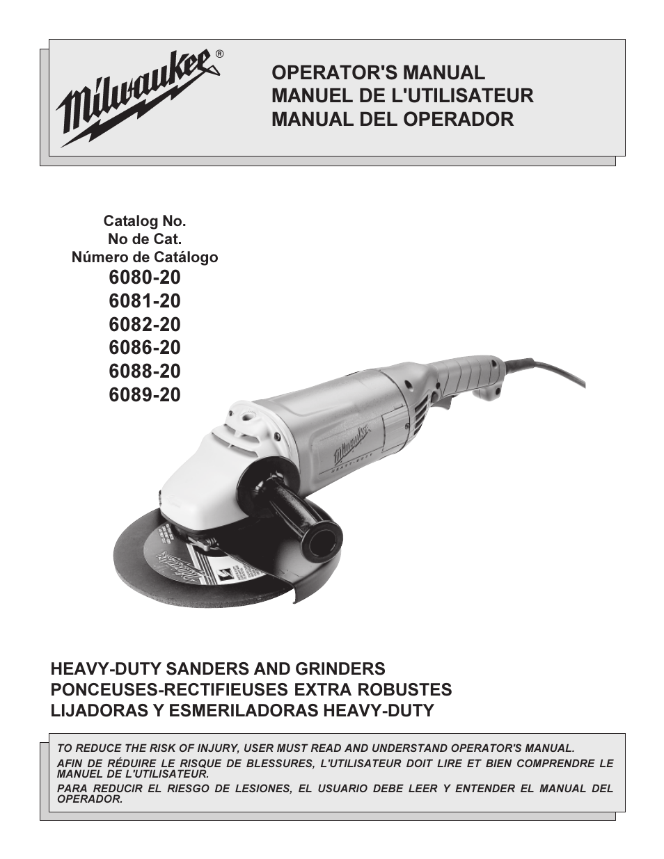 Milwaukee 6089-20 User Manual | 36 pages