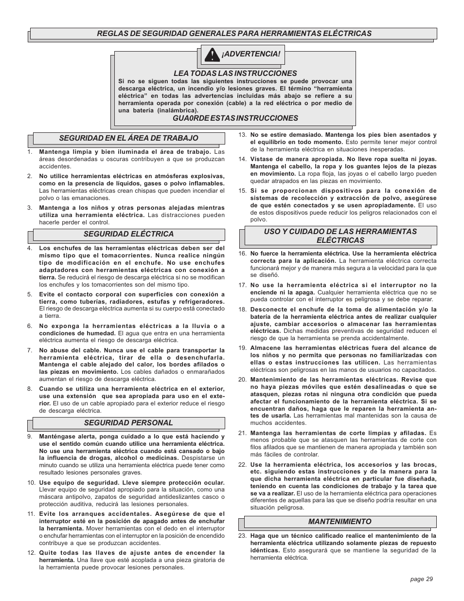 Milwaukee 4094 20A User Manual | Page 29 / 44