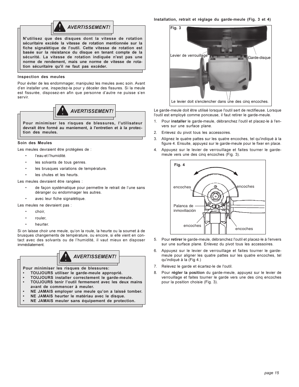 Milwaukee angle grinder User Manual | Page 15 / 28