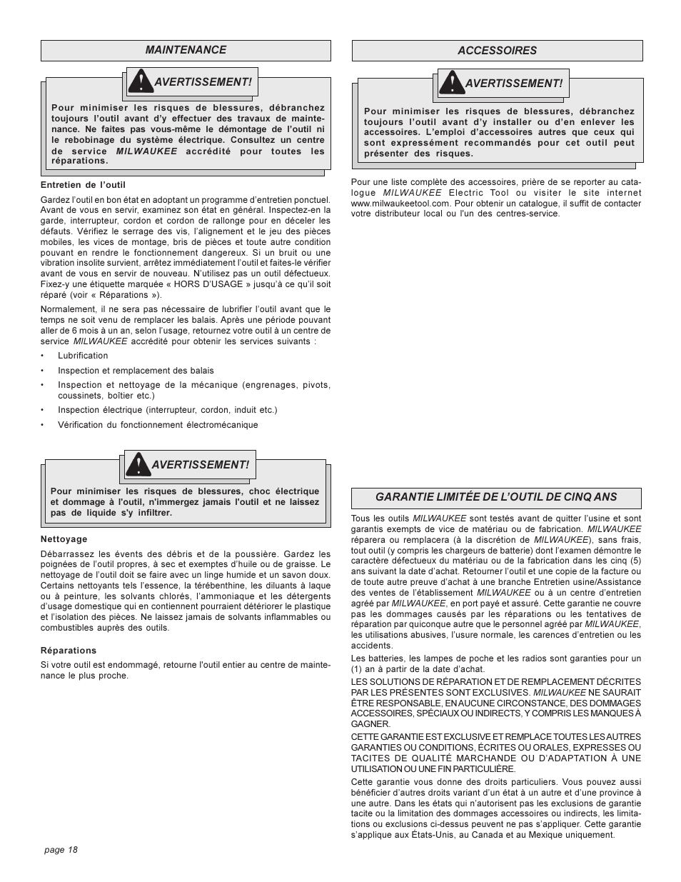 Milwaukee angle grinder User Manual | Page 18 / 28