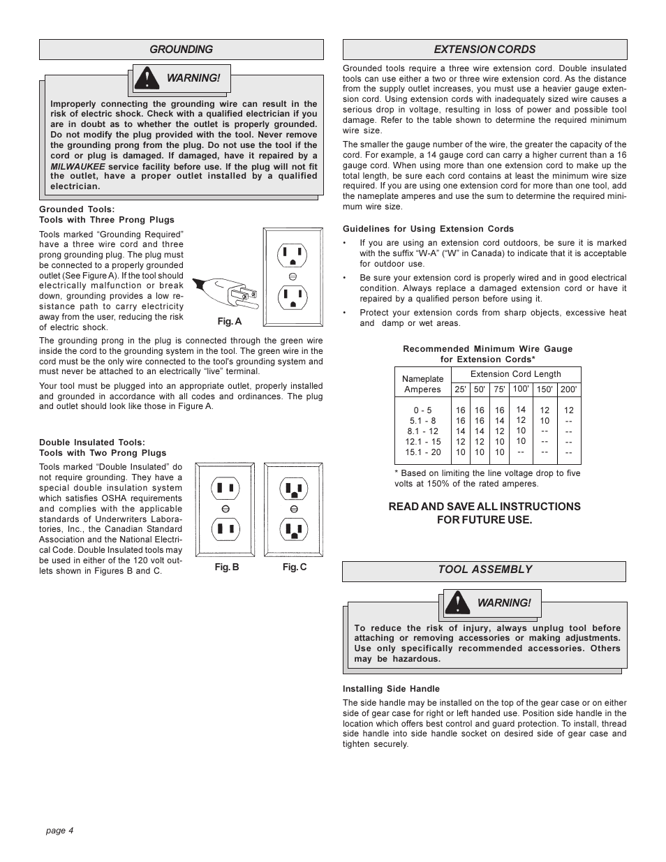 Milwaukee angle grinder User Manual | Page 4 / 28