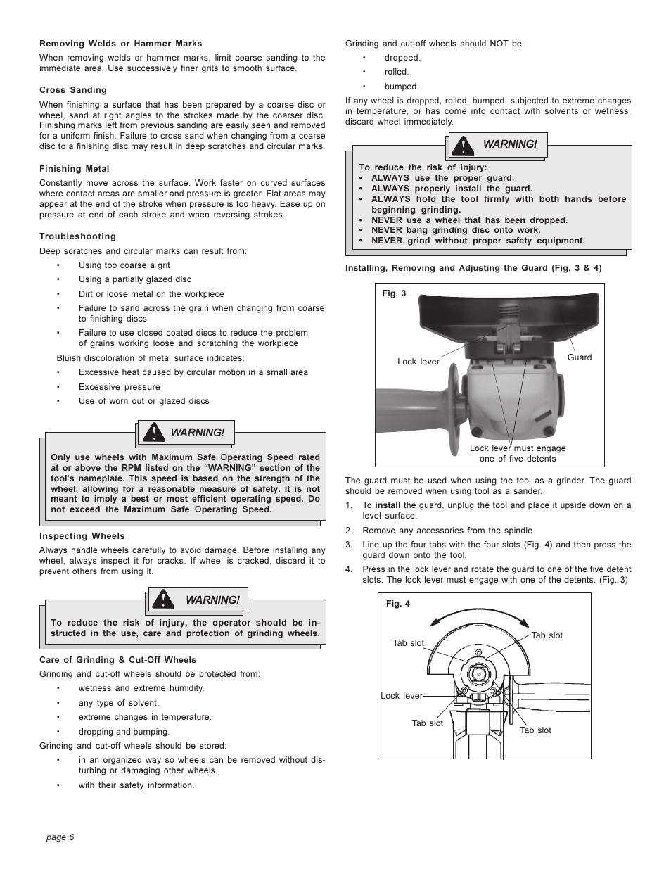 Milwaukee angle grinder User Manual | Page 6 / 28