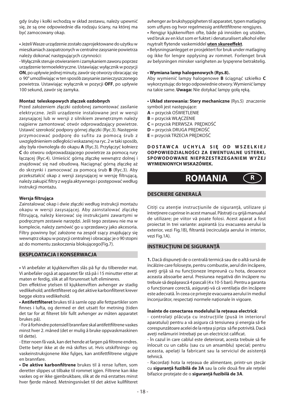 Romania | DeLonghi KD-LN60 User Manual | Page 18 / 48