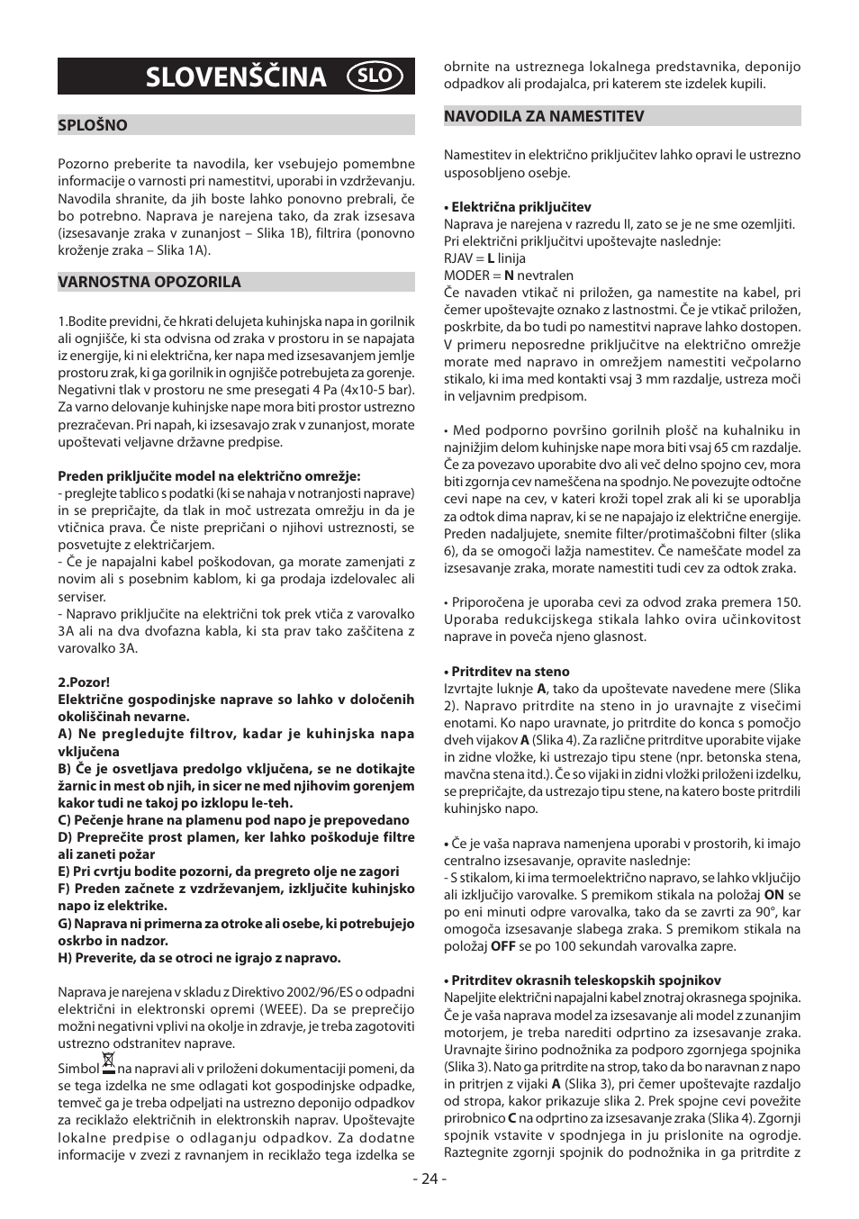 Slovenščina | DeLonghi KD-LN60 User Manual | Page 24 / 48