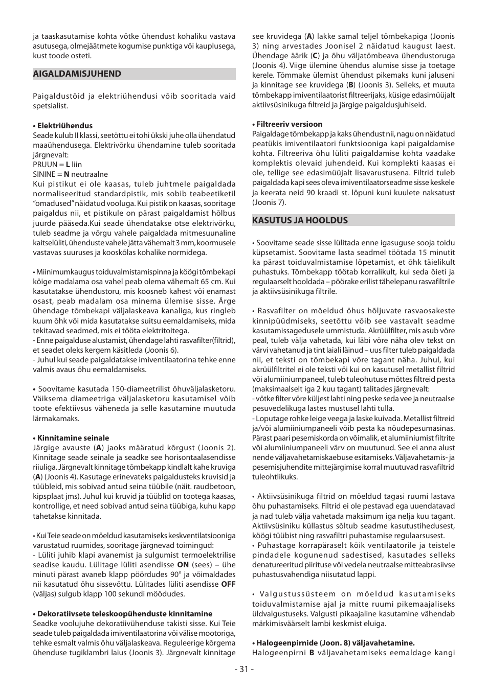 DeLonghi KD-LN60 User Manual | Page 31 / 48