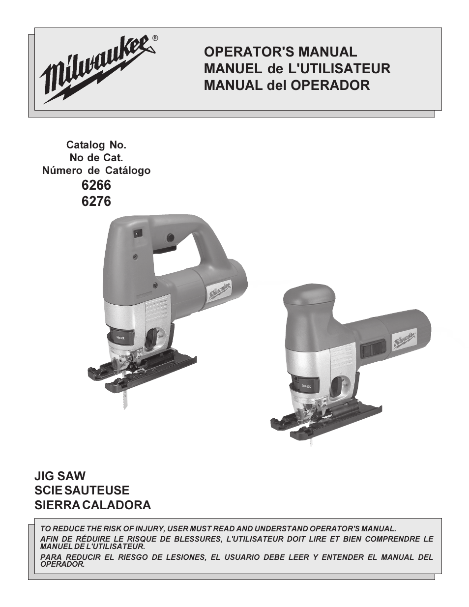 Milwaukee 6276 User Manual | 20 pages