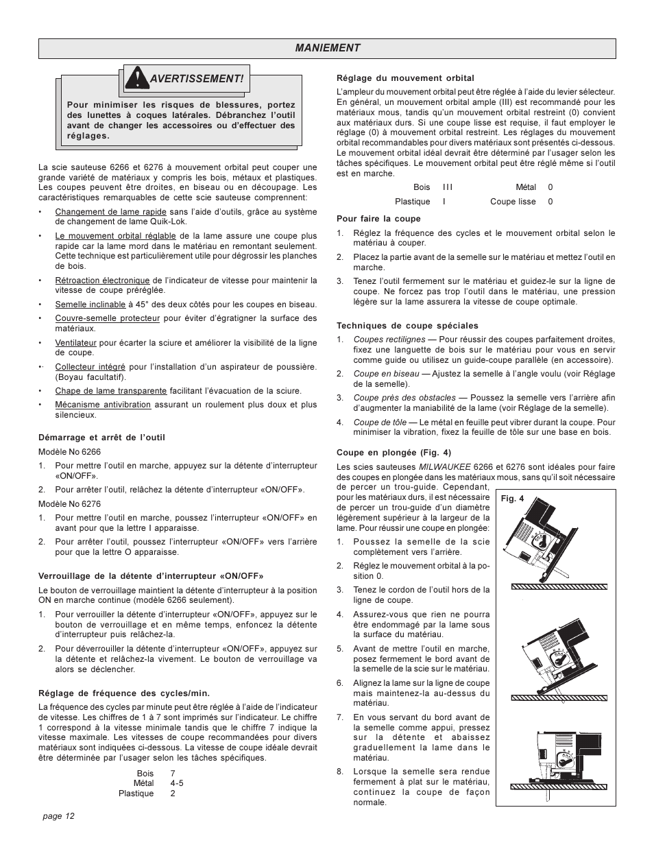 Milwaukee 6276 User Manual | Page 12 / 20