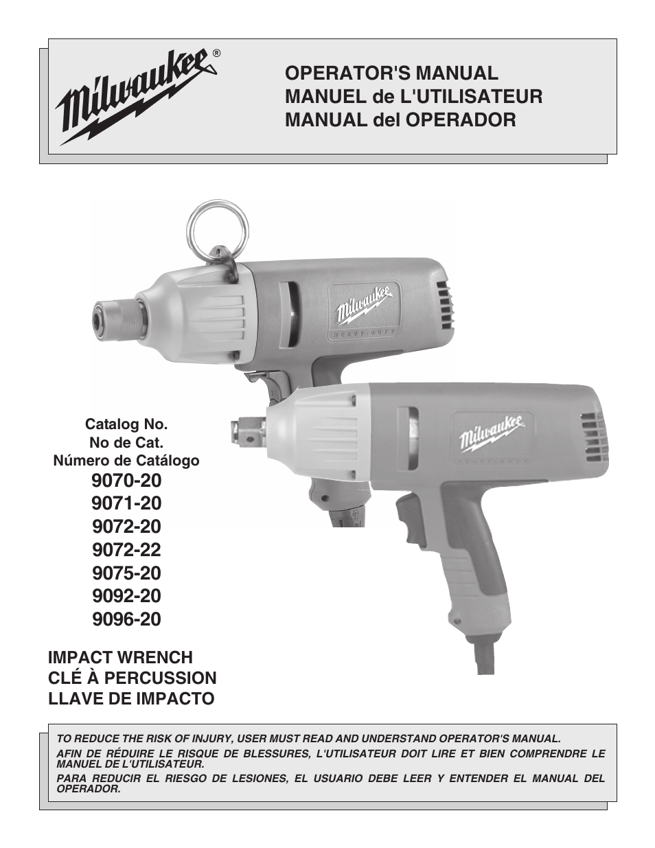 Milwaukee Impact Wrench User Manual | 20 pages