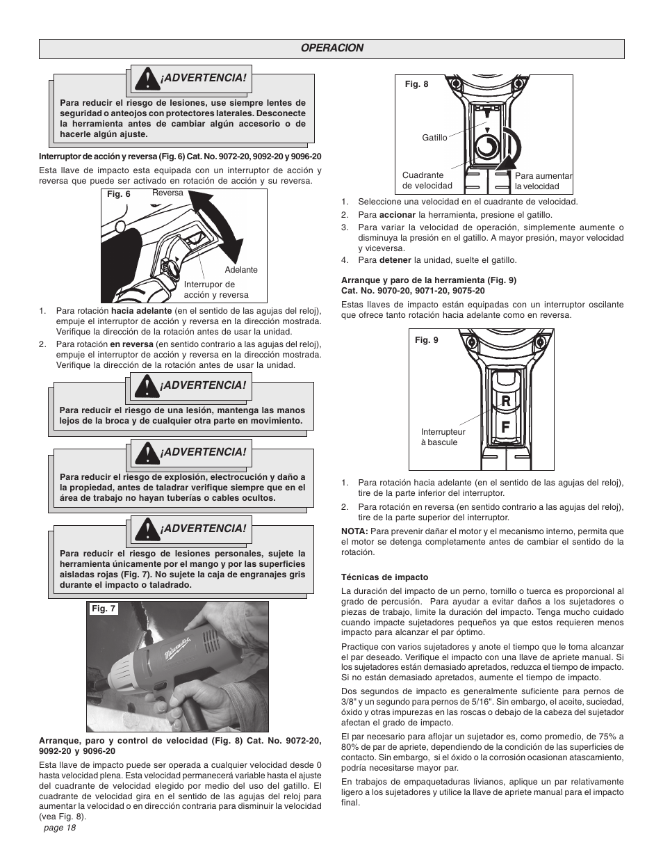 Milwaukee Impact Wrench User Manual | Page 18 / 20