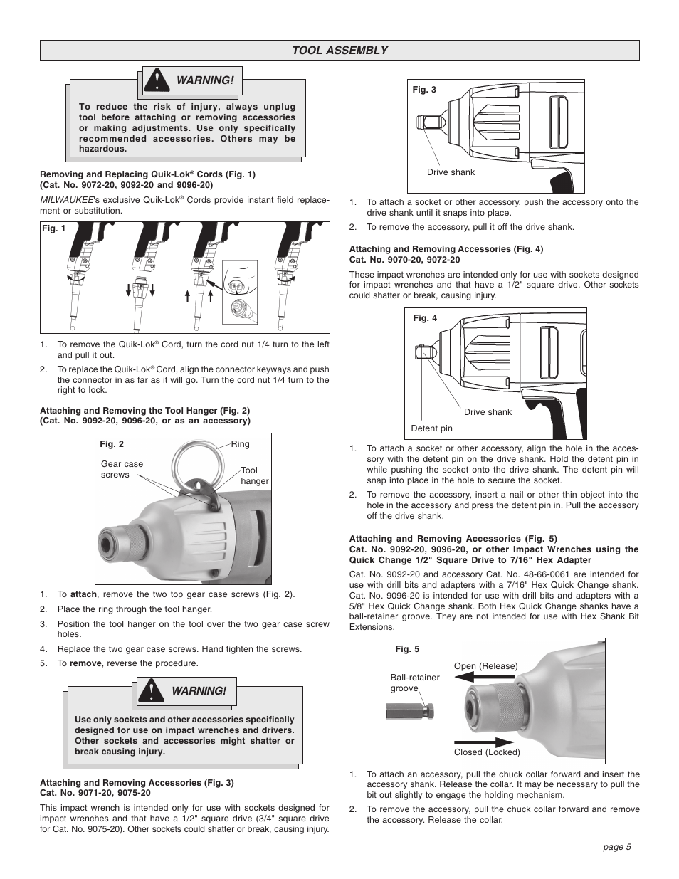 Milwaukee Impact Wrench User Manual | Page 5 / 20