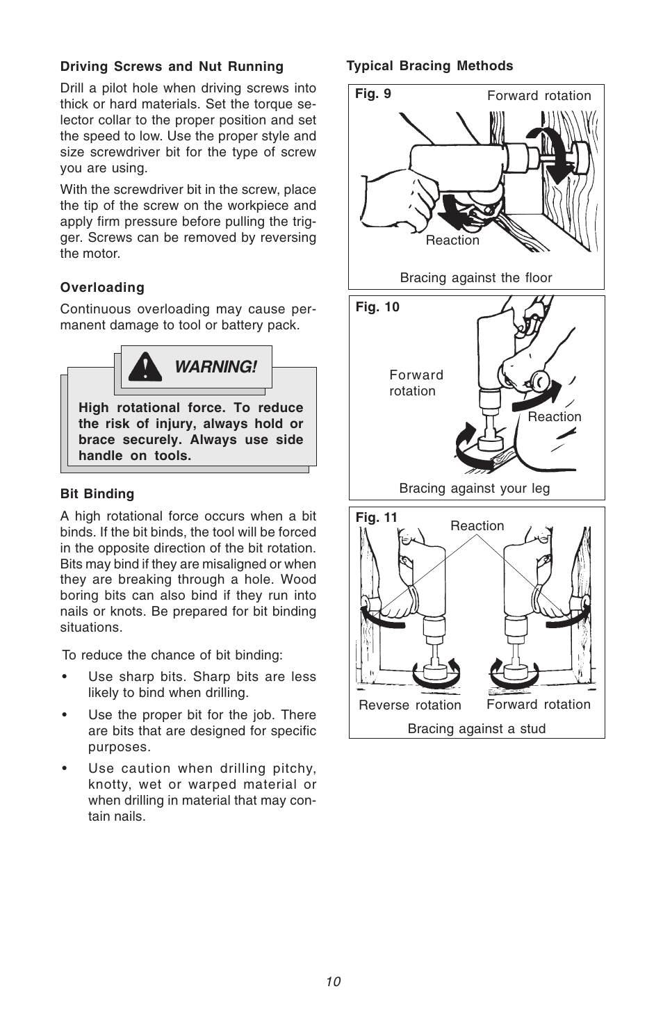 Warning | Milwaukee Hammer-Drill User Manual | Page 10 / 40