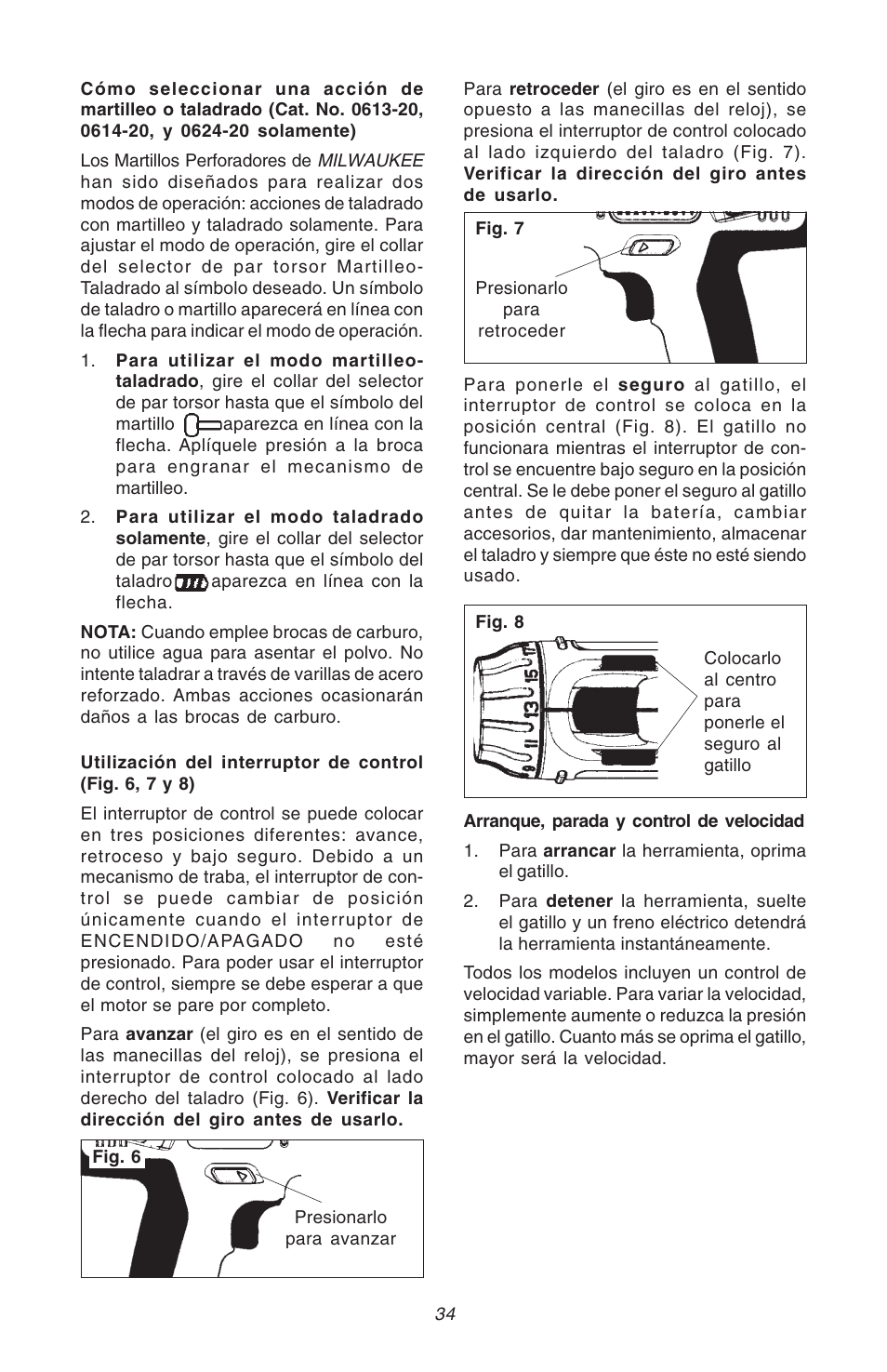 Milwaukee Hammer-Drill User Manual | Page 34 / 40