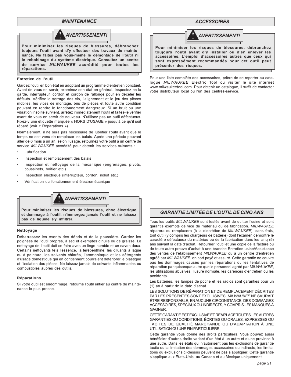 Milwaukee HEAVY-DUTYSANDERS 6148 User Manual | Page 21 / 32