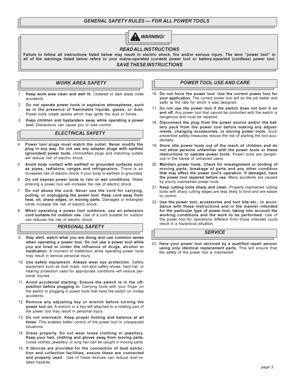 Milwaukee HEAVY-DUTYSANDERS 6148 User Manual | Page 3 / 32