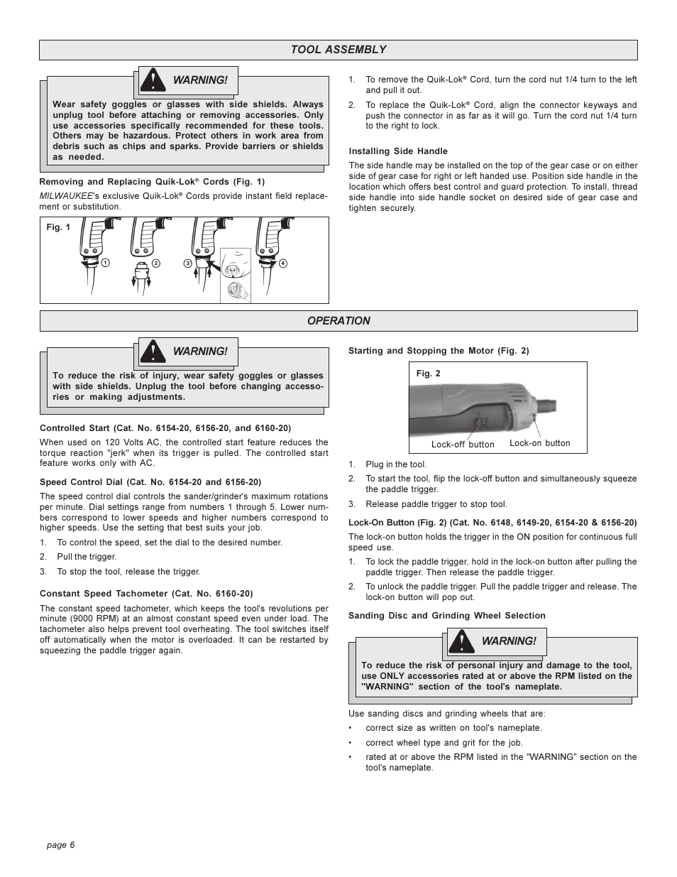 Milwaukee HEAVY-DUTYSANDERS 6148 User Manual | Page 6 / 32