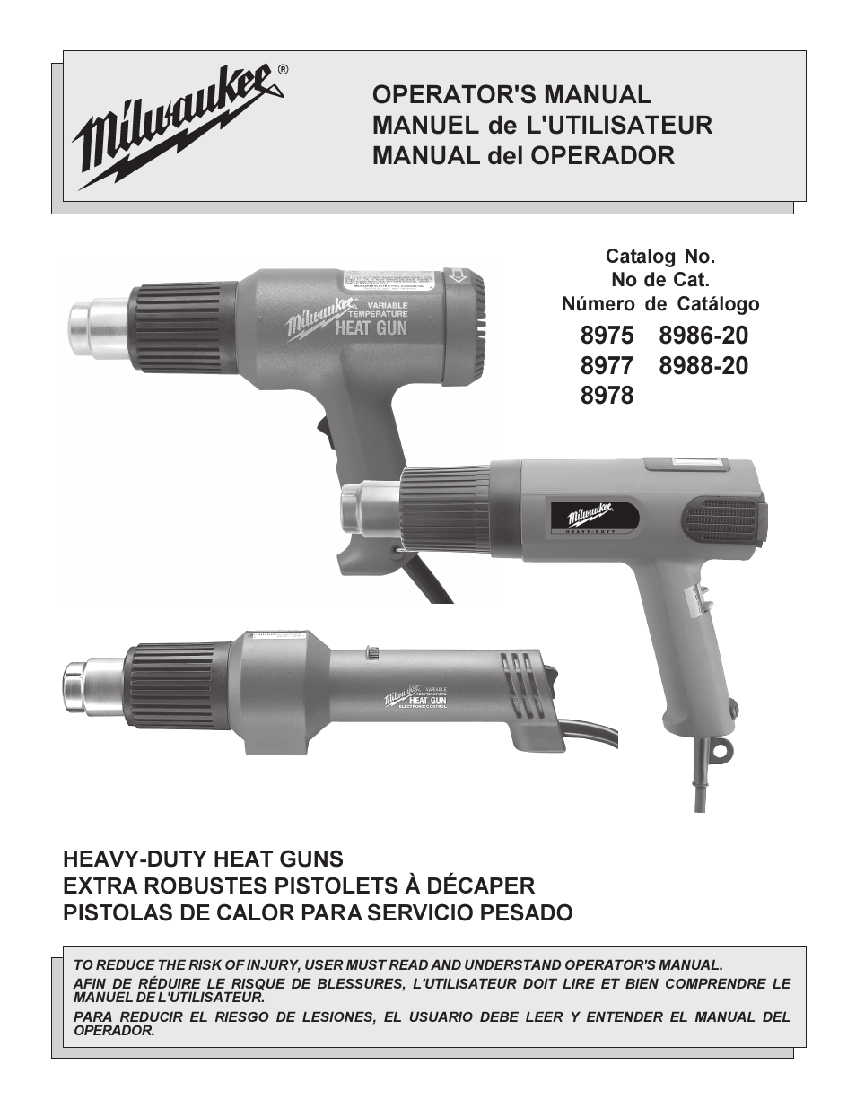 Milwaukee 8978 User Manual | 32 pages