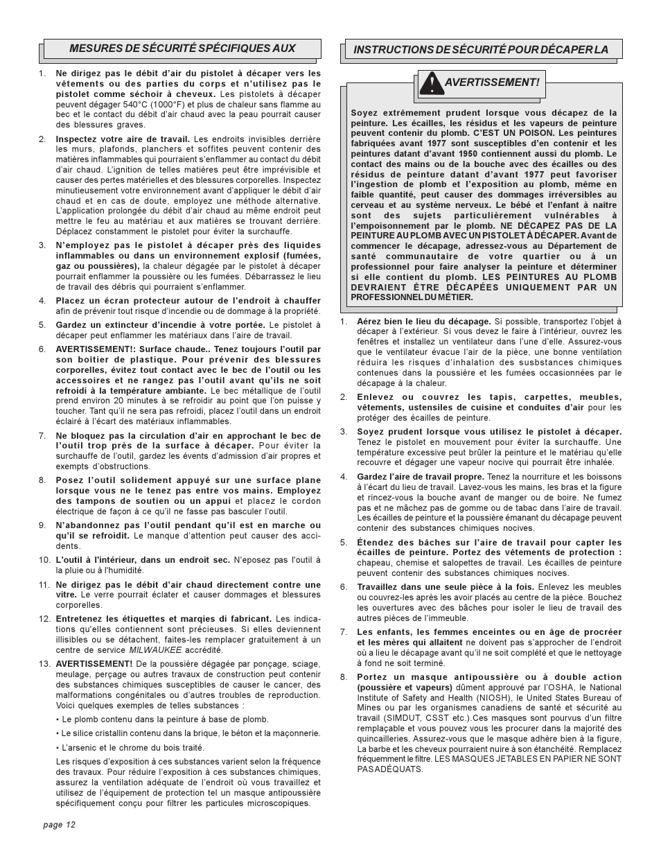 Milwaukee 8978 User Manual | Page 12 / 32