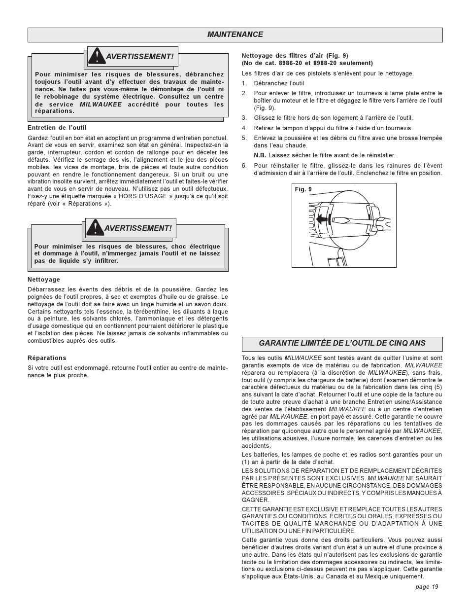 Milwaukee 8978 User Manual | Page 19 / 32