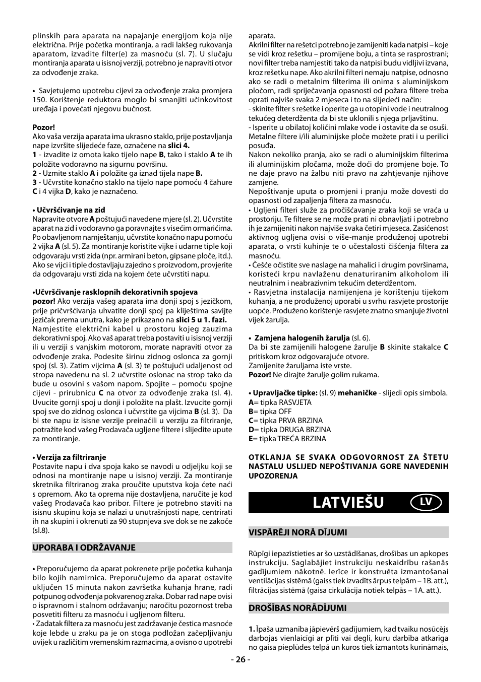 Latviešu | Beko CWB 9610 X  RU User Manual | Page 26 / 44